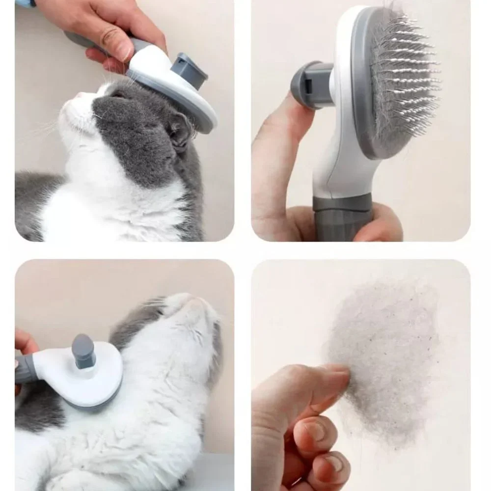 Pet Hair Remover Dog Cat Comb Grooming Massage Deshedding Self Cleaning Brush